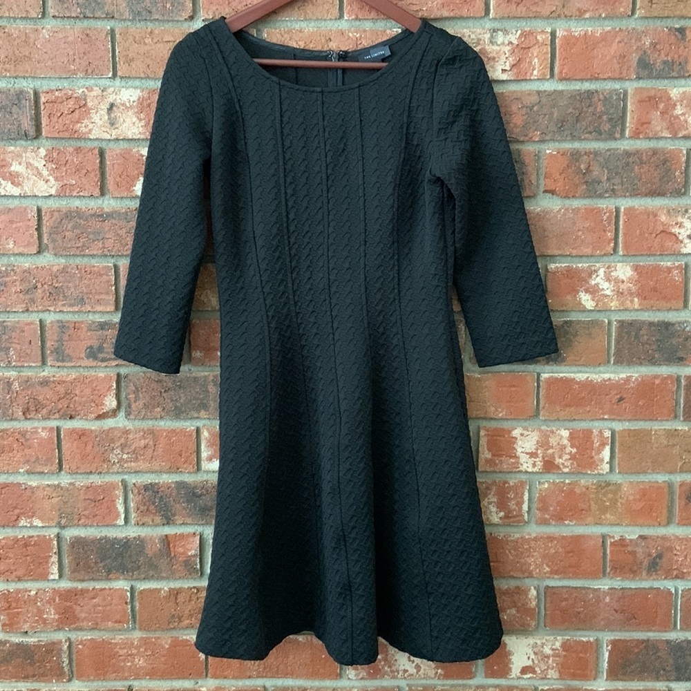 The Limited Black Textured Fit & Flare Dress - Picture 1 of 5
